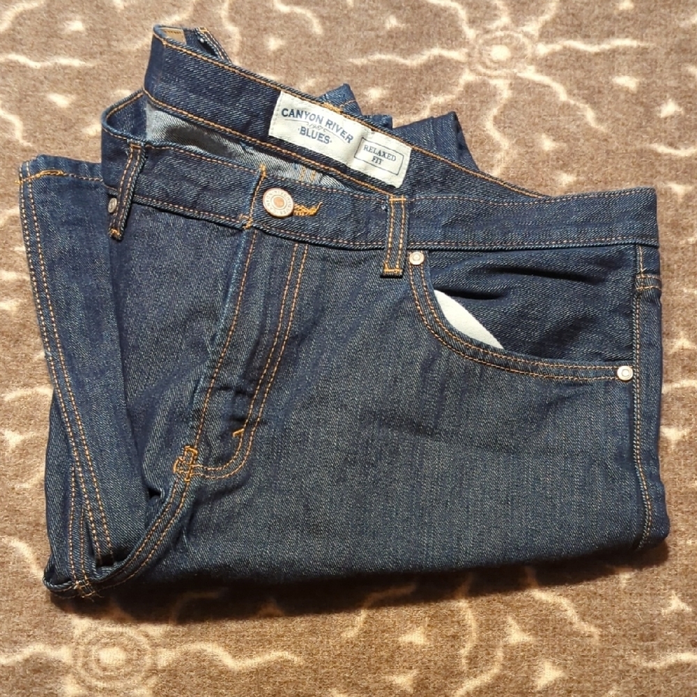 Canyon River Blues Men's Dark Blue Jeans, Men's, 34x32, NWOT